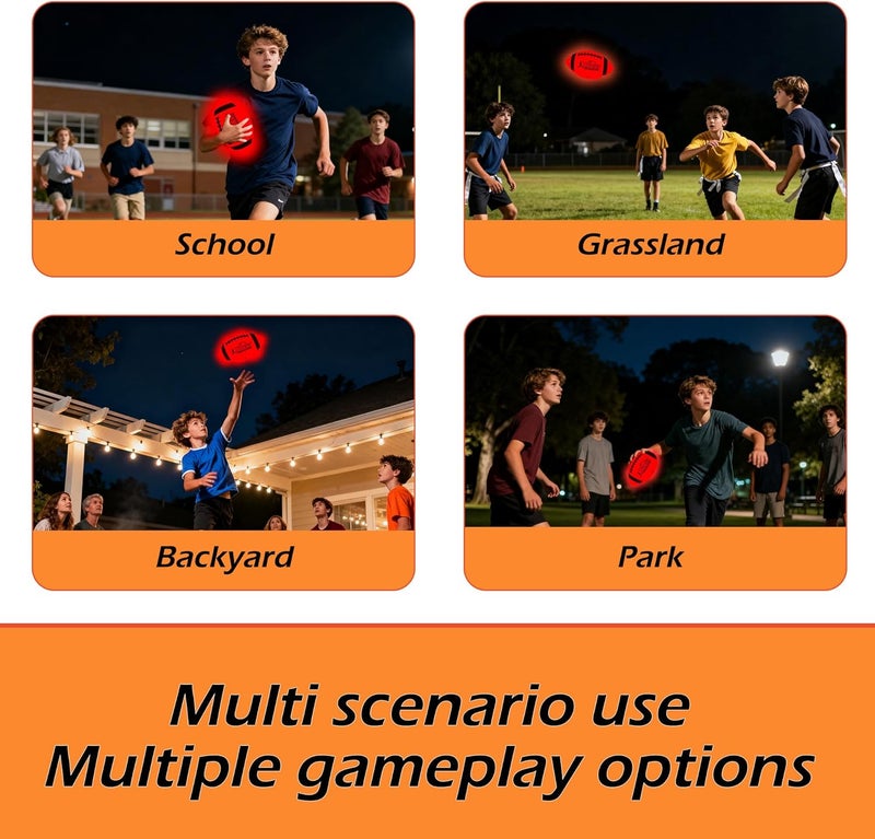 MPMVP Glow in The Dark Football Light Up Football | USB-C Rechargeable LED Ball with Pump | Night Game Ball for Indoor & Outdoor Play | Gift Ready for Boys & Kids - Image 4